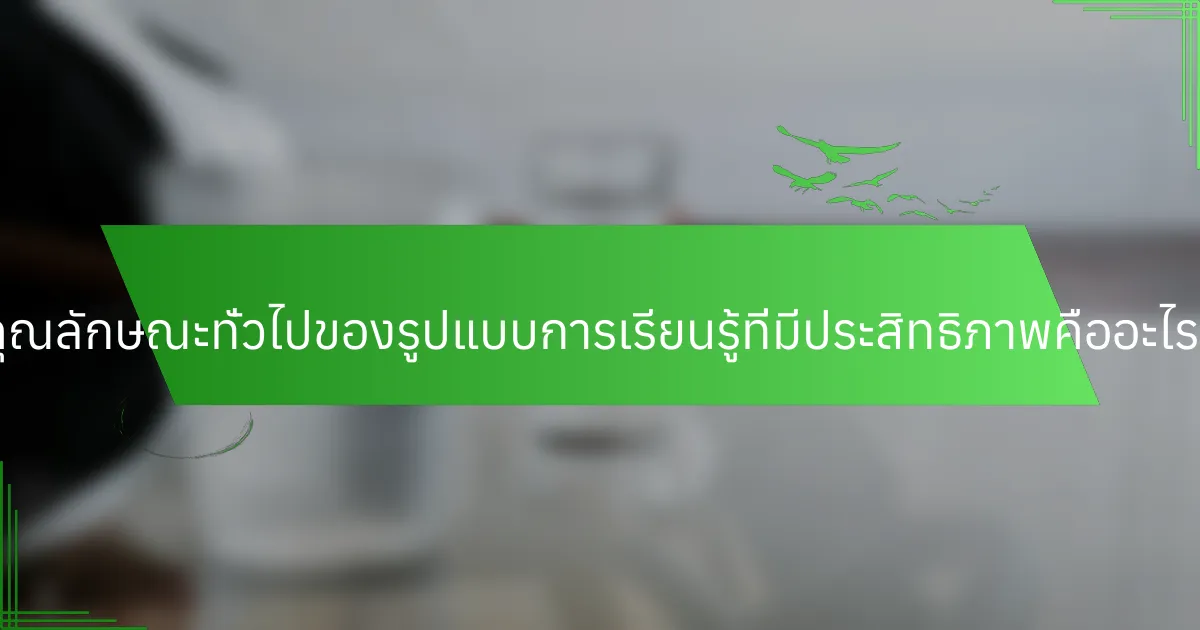 คุณลักษณะทั่วไปของรูปแบบการเรียนรู้ที่มีประสิทธิภาพคืออะไร?